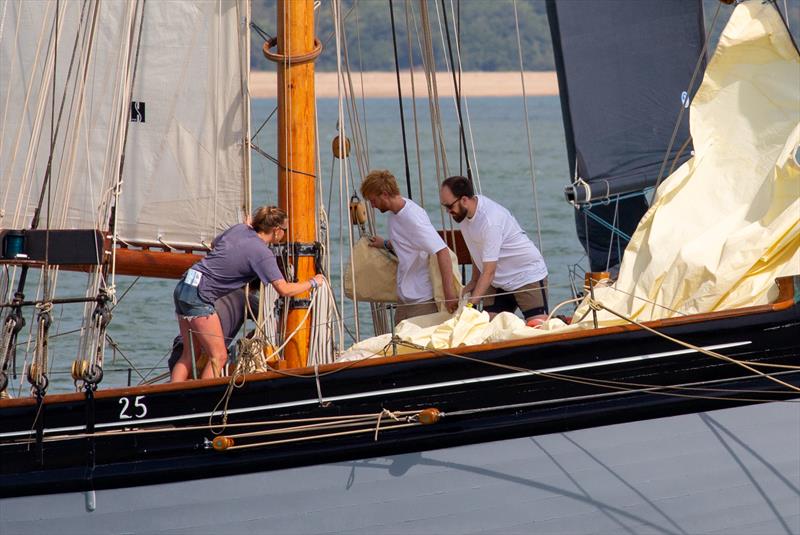 Classic yachts - North Sails Cowes Week Day 3 photo copyright Martin Augustus / www.sailingimages.co.uk taken at Cowes Combined Clubs and featuring the Gaffers class