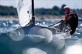Charlie Cumbley, GBR on day 2 of the OK Dinghy Europeans at Warnemünde