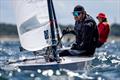 Fabian Rossbacher, GER on day 2 of the OK Dinghy Europeans at Warnemünde