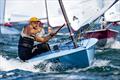 Ben Flower, CAN on day 2 of the OK Dinghy Europeans at Warnemünde