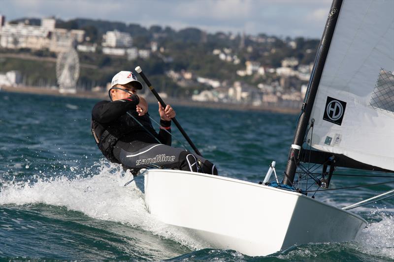 Will Heritage during the International OK Dinghy UK Nationals at Brixham - photo © Gareth Fudge / www.boatographic.co.uk