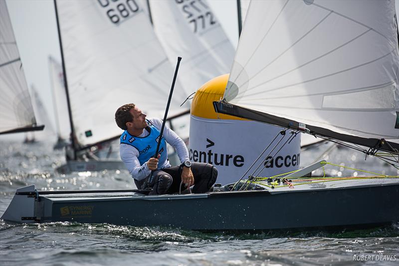 Valerian Lebrun during the OK Dinghy European Championship in Kiel, Germany - photo © Robert Deaves