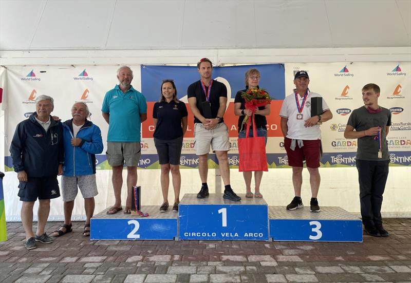 Prizewinners with Race Committee at the 2021 OK Dinghy International Regatta - photo © Emilio Santinelli / Circolo Vela Arco