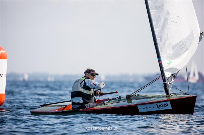 Andreas Pich in the OK class on day 1 of Kieler Woche 2021 photo copyright Robert Deaves / www.robertdeaves.uk taken at Kieler Yacht Club and featuring the OK class