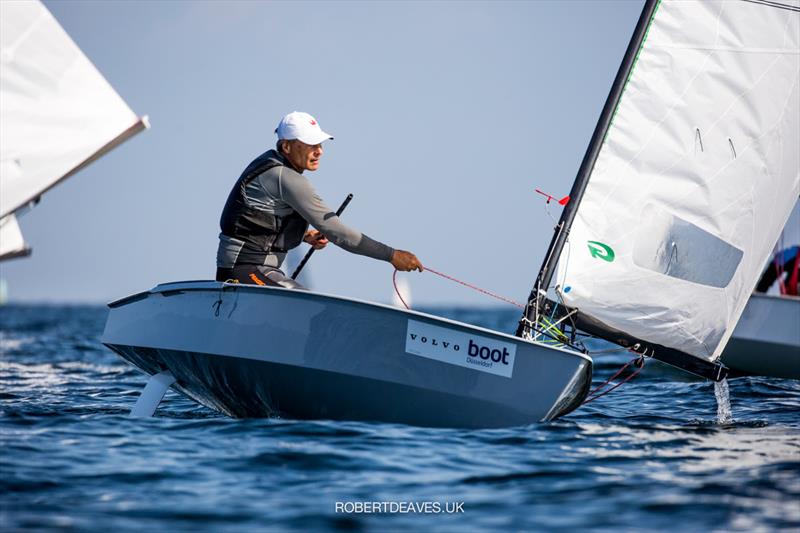 Jesper Bendix in the OK class on day 1 of Kieler Woche 2021 - photo © Robert Deaves / www.robertdeaves.uk