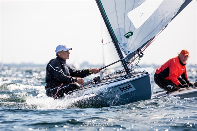 Jesper Bendix in the OK class on day 2 of Kieler Woche 2021 photo copyright Robert Deaves / www.robertdeaves.uk taken at Kieler Yacht Club and featuring the OK class