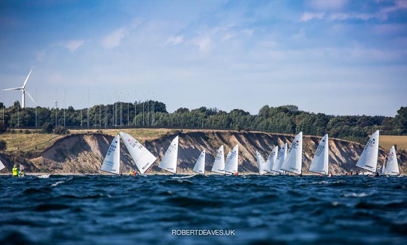 Downwind Race 1 in the OK class on day 2 of Kieler Woche 2021 - photo © Robert Deaves / www.robertdeaves.uk