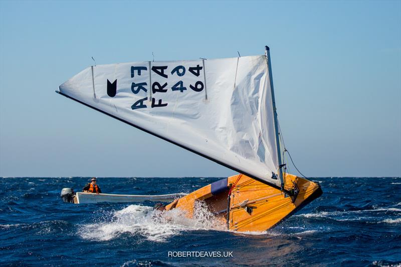 Frederic Lamarque on day 3 of the OK Dinghy Autumn Trophy 2021 photo copyright Robert Deaves taken at Société Nautique de Bandol and featuring the OK class