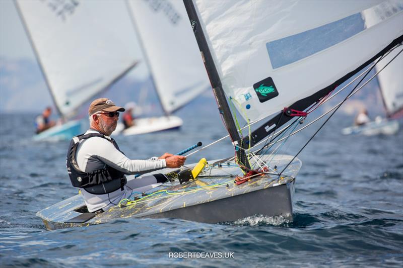 Greg Wilcox at the OK Dinghy Autumn Trophy 2021 photo copyright Robert Deaves taken at Société Nautique de Bandol and featuring the OK class