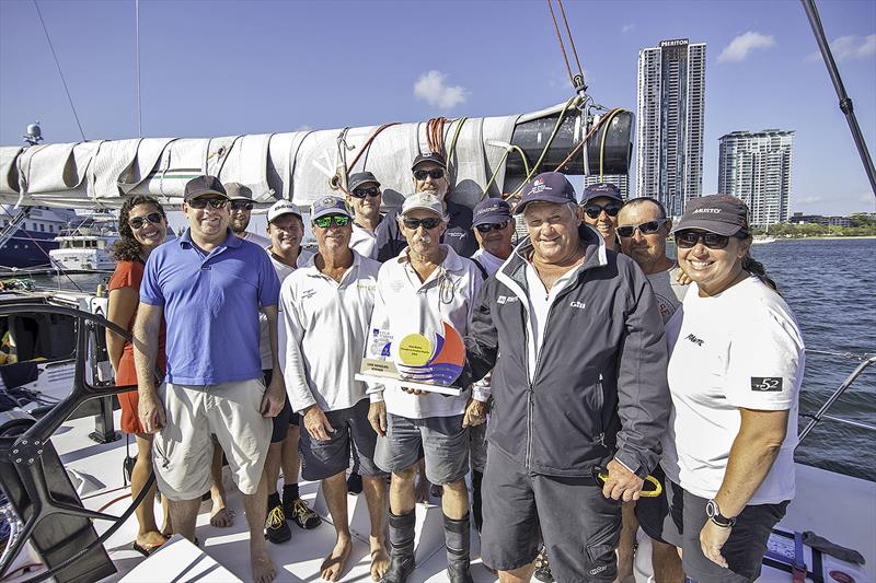 Winners are grinners - Frantic. Line Honours 2018 Pittwater to Paradise race photo copyright Southport Yacht Club taken at  and featuring the OK class