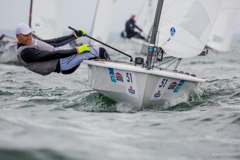 Double world champion Andre Budzien just won the Pre-Worlds photo copyright Robert Deaves taken at  and featuring the OK class