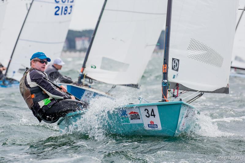 Jim Hunt on day 1 of the OK Dinghy World Championship photo copyright Robert Deaves taken at  and featuring the OK class