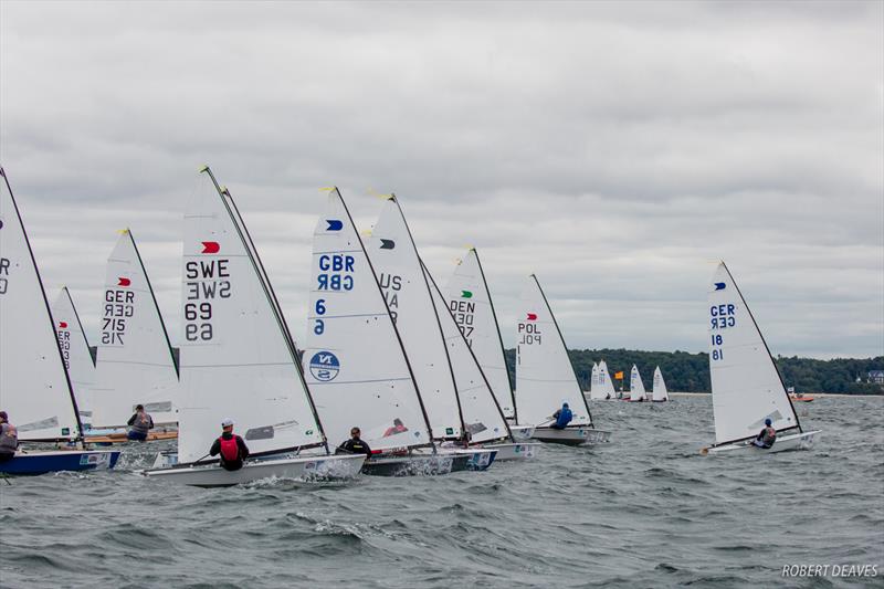 Jan Kurfeld's costly start on day 5 at 2018 OK Dinghy World Championship, Warnemünde photo copyright Robert Deaves taken at  and featuring the OK class