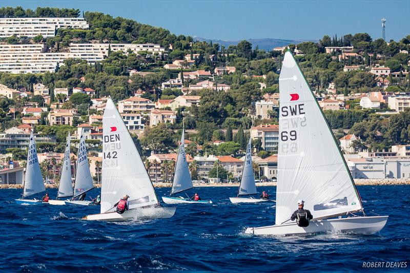 Fredrik Lööf leads Race 1 - 2018 OK Dinghy European Championship - Day 1 - photo © Robert Deaves