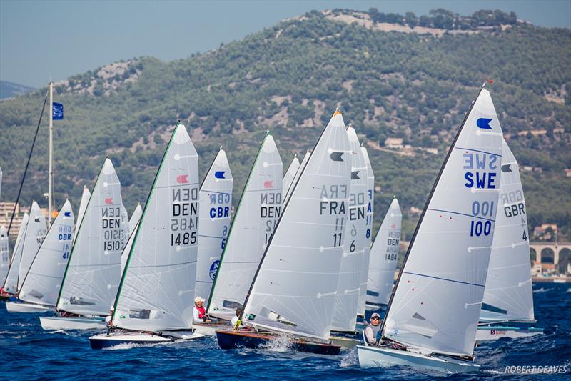 Start of Race 5 - 2018 OK Dinghy European Championship - Day 3 photo copyright Robert Deaves taken at  and featuring the OK class
