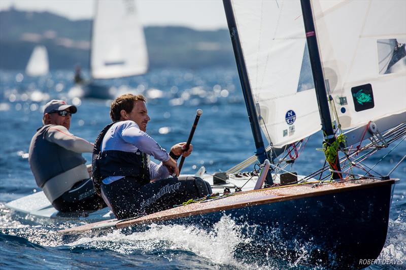 Lebrun and Hansson-Mild in Race 7 - 2018 OK Dinghy European Championship - Day 4 photo copyright Robert Deaves taken at  and featuring the OK class