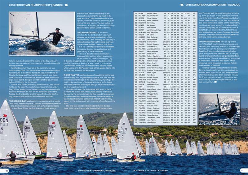 November 2018 issue of the OK Dinghy International magazine - photo © Robert Deaves