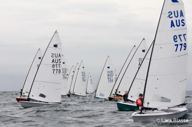 Start line on Day 1 - Australian OK Dinghy Nationals photo copyright Lara Blasse taken at  and featuring the OK class