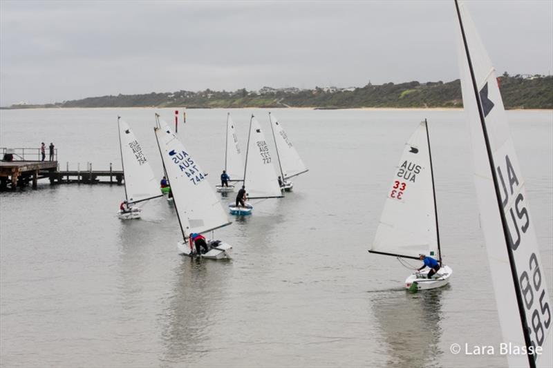 A grey and damp start to the second day at the Australian OK Dinghy Nationals photo copyright Lara Blasse taken at  and featuring the OK class