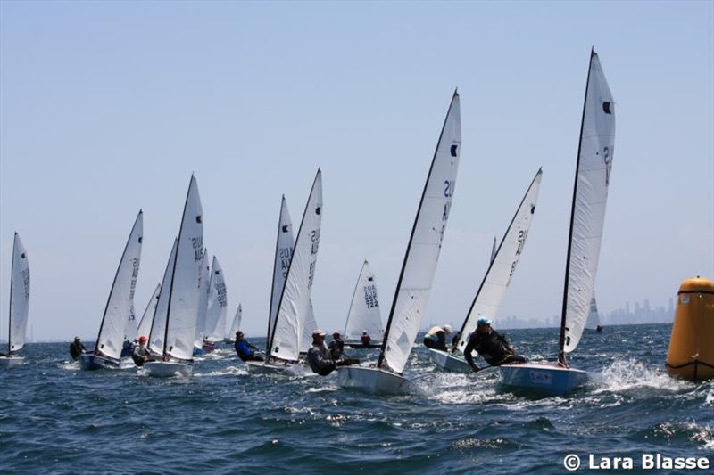 Close racing on Day 3 - Australian OK Dinghy Nationals photo copyright Lara Blasse taken at  and featuring the OK class