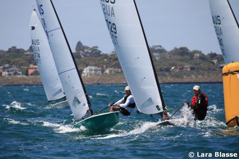 Roger and Andre Blasse at top mark - Day 4 - Australian OK Dinghy Nationals - photo © Lara Blasse