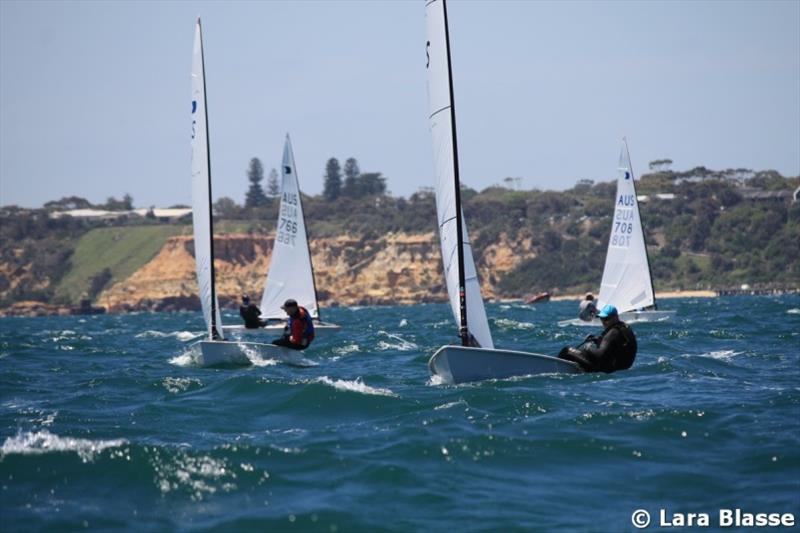 James Bevis leads upwind - Day 4 - Australian OK Dinghy Nationals - photo © Lara Blasse