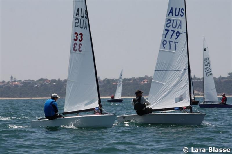 Tim Davies leads Shane Smith - Australian OK Dinghy Nationals, Final Day - photo © Lara Blasse