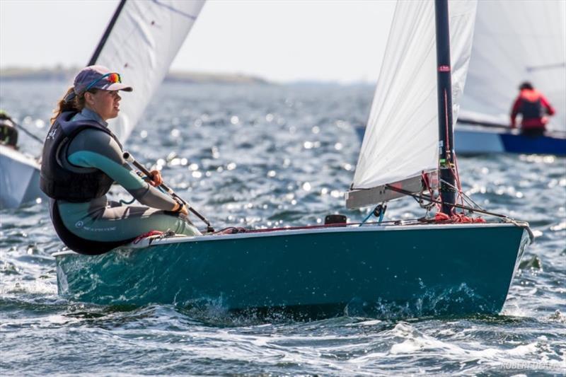 Maja Hansson-Mild sailing the 2017 European Championship in Faaborg photo copyright Robert Deaves taken at  and featuring the OK class