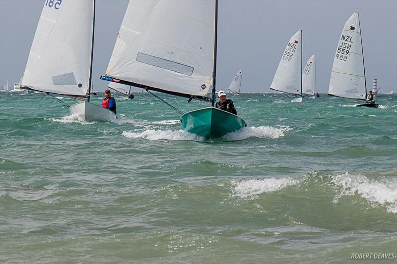  Sailors return to the beach on Day 2 -  New Zealand Nationals - February 2019 photo copyright Robert Deaves taken at Wakatere Boating Club and featuring the OK class