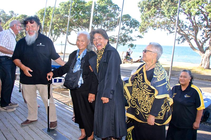 Members of Ngati Whatua arrive at the Club ahead of the Opening Ceremony - Symonite OK Worlds, Wakatere BC - February photo copyright Richard Gladwell taken at Wakatere Boating Club and featuring the OK class