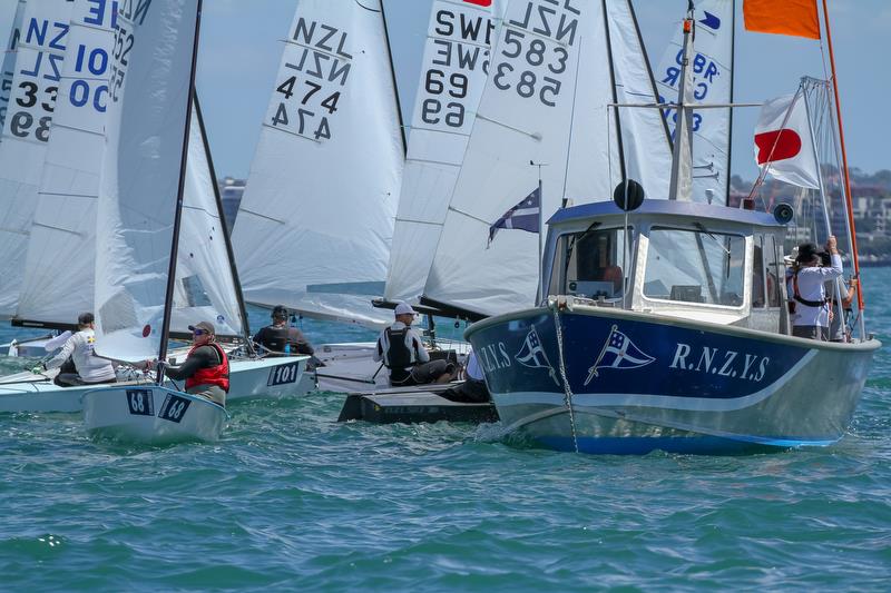 Wind against the tide is often an issue at Takapuna - Symonite OK World Championships - Day 1, February 10, 2019 - photo © Richard Gladwell