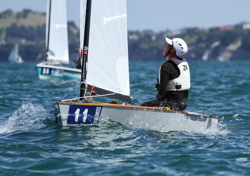 Sefton Powrie - Legend  - Symonite OK World Championships - Day 1, February 10, 2019 photo copyright Richard Gladwell taken at Wakatere Boating Club and featuring the OK class