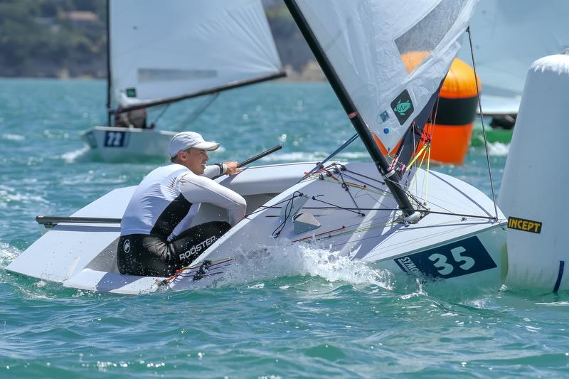 Steve McDowell (NZL) - Day 3, Symonix OK World Championship, Wakatere Boating Club, February12, 2019 photo copyright Richard Gladwell taken at Wakatere Boating Club and featuring the OK class