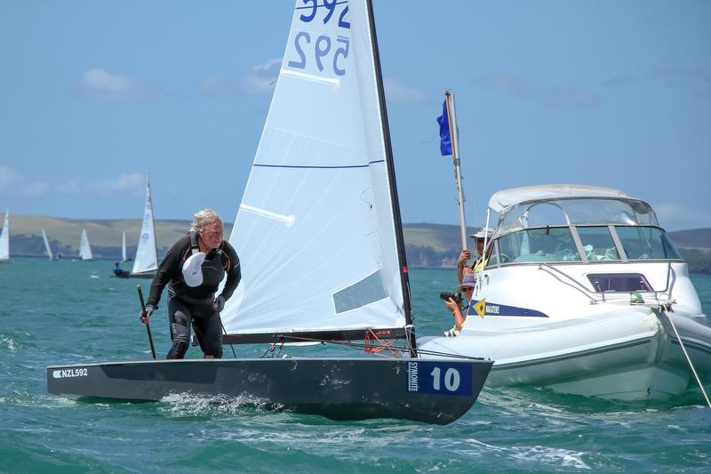 Rod Davis (NZL) first Master - Day 3, Symonix OK World Championship, Wakatere Boating Club, February12, 2019 - photo © Richard Gladwell