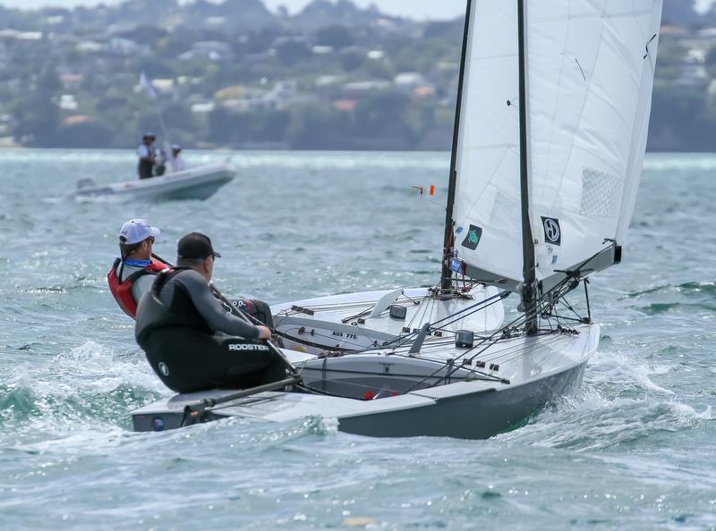 Second Reach - Day 3, Symonix OK World Championship, Wakatere Boating Club, February12, 2019 photo copyright Richard Gladwell taken at Wakatere Boating Club and featuring the OK class