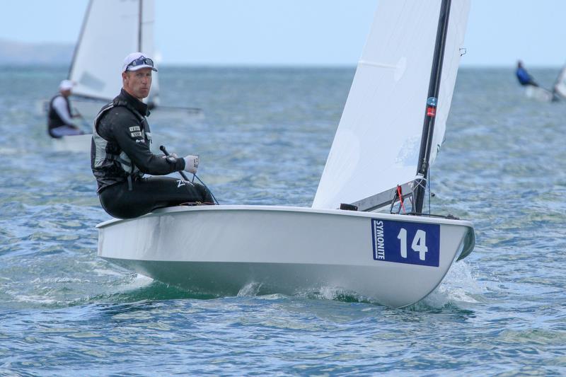 Fredrik Loof (SWE)  - Race 5 winner - Day 3, Symonix OK World Championship, Wakatere Boating Club, February12, 2019 photo copyright Richard Gladwell taken at Wakatere Boating Club and featuring the OK class