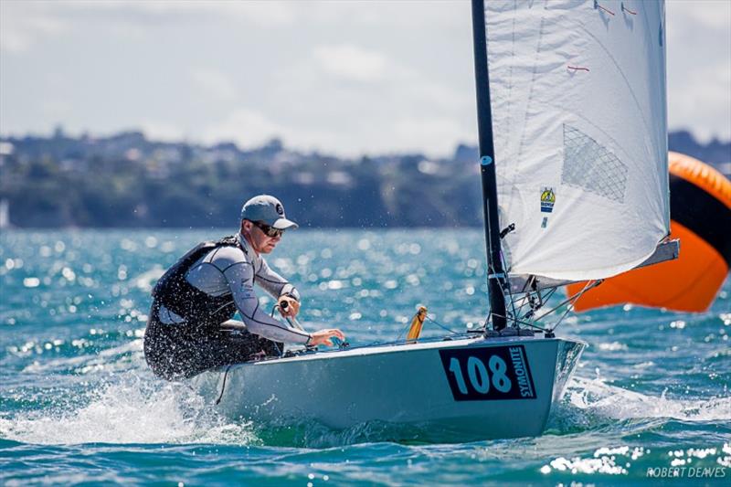 Josh Armit sailed a 35 year old Icebreaker into third place - 2019 Symonite OK Dinghy World Championship photo copyright Robert Deaves taken at Wakatere Boating Club and featuring the OK class