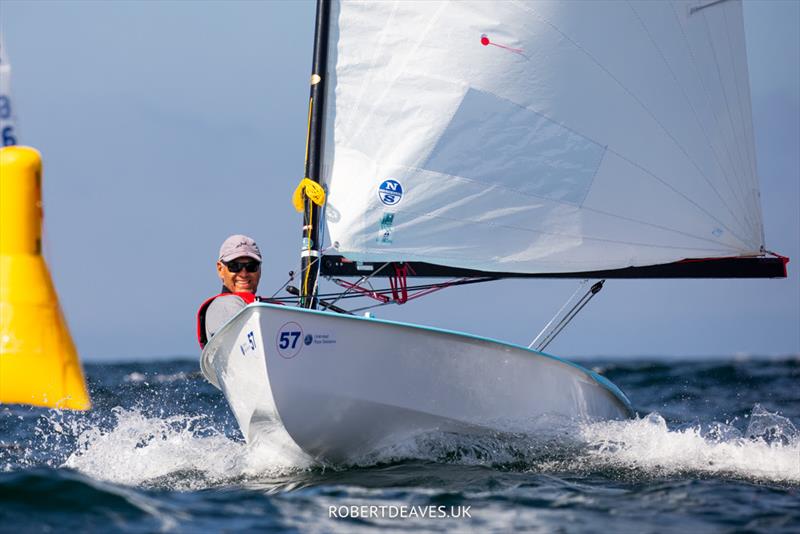 André Budzien, GER - OK Dinghy Worlds in Marstrand day 3 photo copyright Robert Deaves taken at  and featuring the OK class