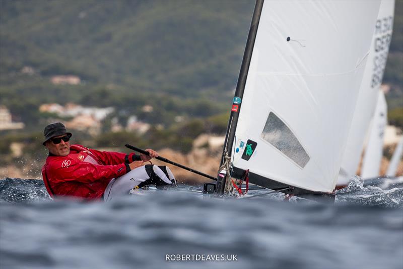 Henrik Kofoed on day 2 of the OK Dinghy Europeans in Bandol photo copyright Robert Deaves / www.robertdeaves.uk taken at Société Nautique de Bandol and featuring the OK class