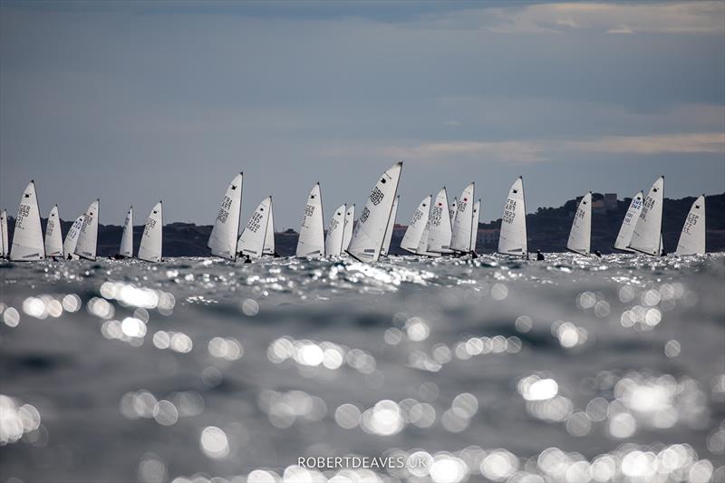 Race 1 on day 2 of the OK Dinghy Europeans in Bandol - photo © Robert Deaves / www.robertdeaves.uk