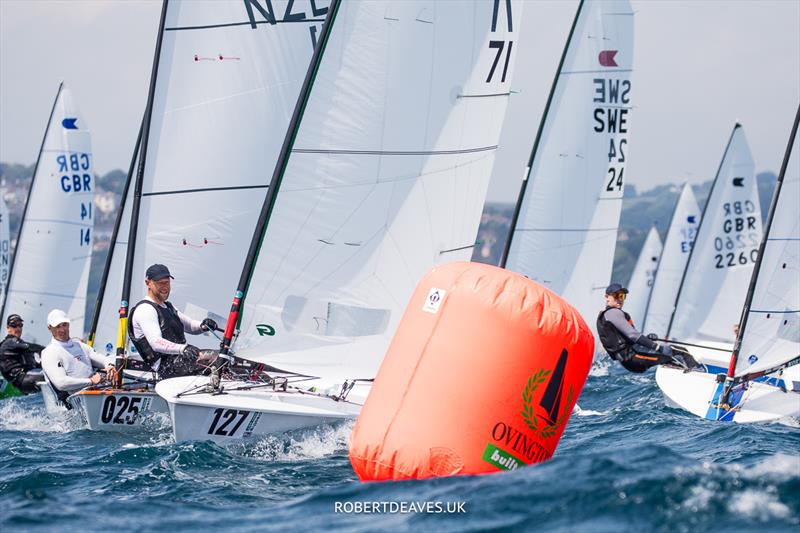 OK Dinghy Worlds practice race - Niklas Edler, SWE photo copyright Robert Deaves / www.robertdeaves.uk taken at Lyme Regis Sailing Club and featuring the OK class