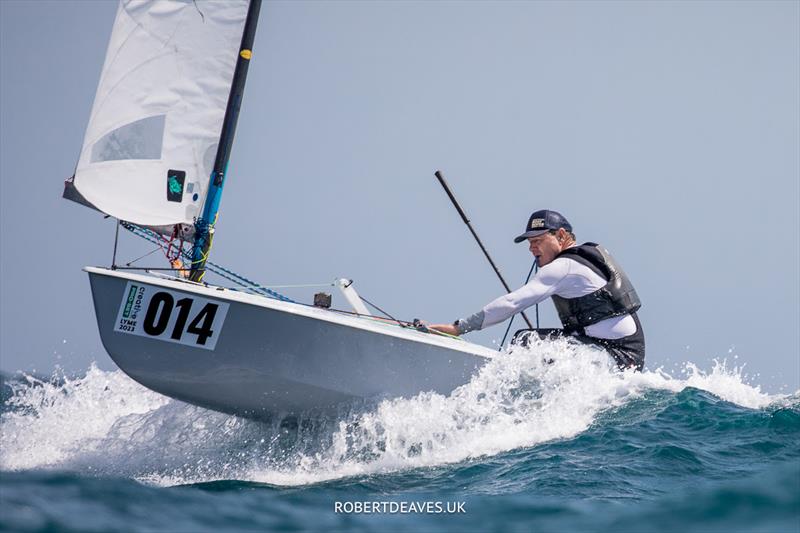 OK Dinghy Worlds practice race - Roger Blasse, AUS - photo © Robert Deaves / www.robertdeaves.uk