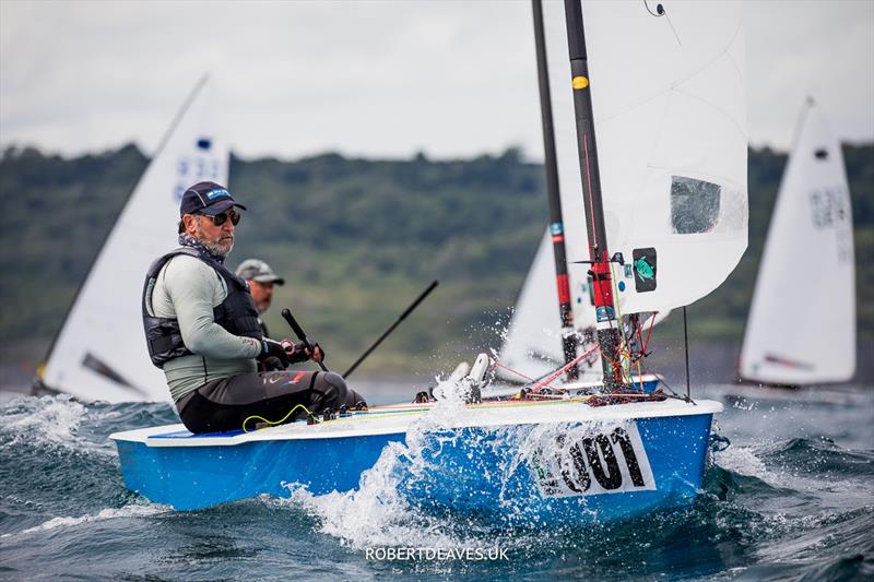 OK Dinghy Worlds Day 1 - Brent Williams, AUS photo copyright Robert Deaves / www.robertdeaves.uk taken at Lyme Regis Sailing Club and featuring the OK class