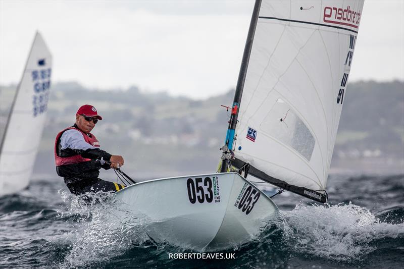 OK Dinghy Worlds Day 1 - Bo Petersen, DEN photo copyright Robert Deaves / www.robertdeaves.uk taken at Lyme Regis Sailing Club and featuring the OK class