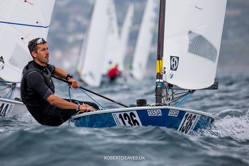 OK Dinghy Worlds Day 2 - Henry Wetherell, GBR photo copyright Robert Deaves / www.robertdeaves.uk taken at Lyme Regis Sailing Club and featuring the OK class