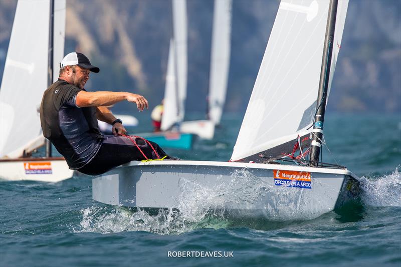 OK Dinghy Europeans Day 2 - Tim Goodbody, ESP photo copyright Robert Deaves taken at Circolo Vela Arco and featuring the OK class