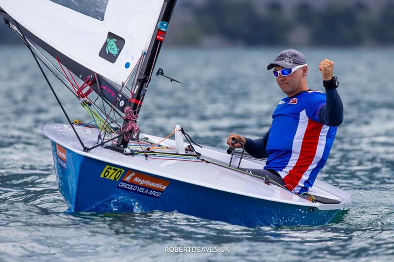 OK Dinghy Europeans Day 4 - Michal Strumnik, POL photo copyright Robert Deaves taken at Circolo Vela Arco and featuring the OK class