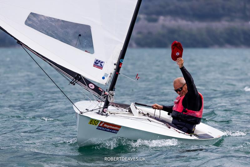 OK Dinghy Europeans Day 4 - Bo Petersen, DEN photo copyright Robert Deaves taken at Circolo Vela Arco and featuring the OK class