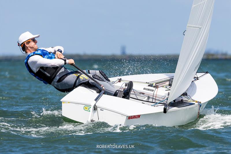 Nick Craig, GBR on day 2 of the 2024 OK Dinghy World Championship Brisbane - photo © Robert Deaves / www.robertdeaves.uk