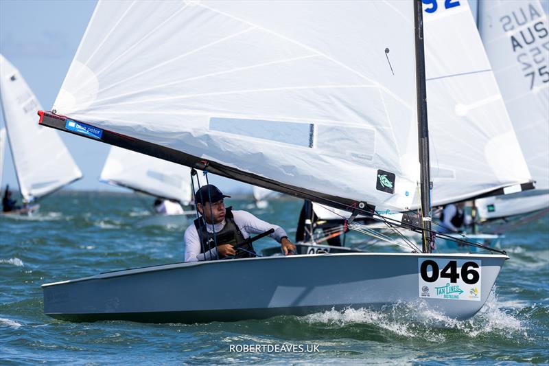 Roger Blasse, AUS on day 3 of the 2024 OK Dinghy World Championship Brisbane - photo © Robert Deaves / www.robertdeaves.uk